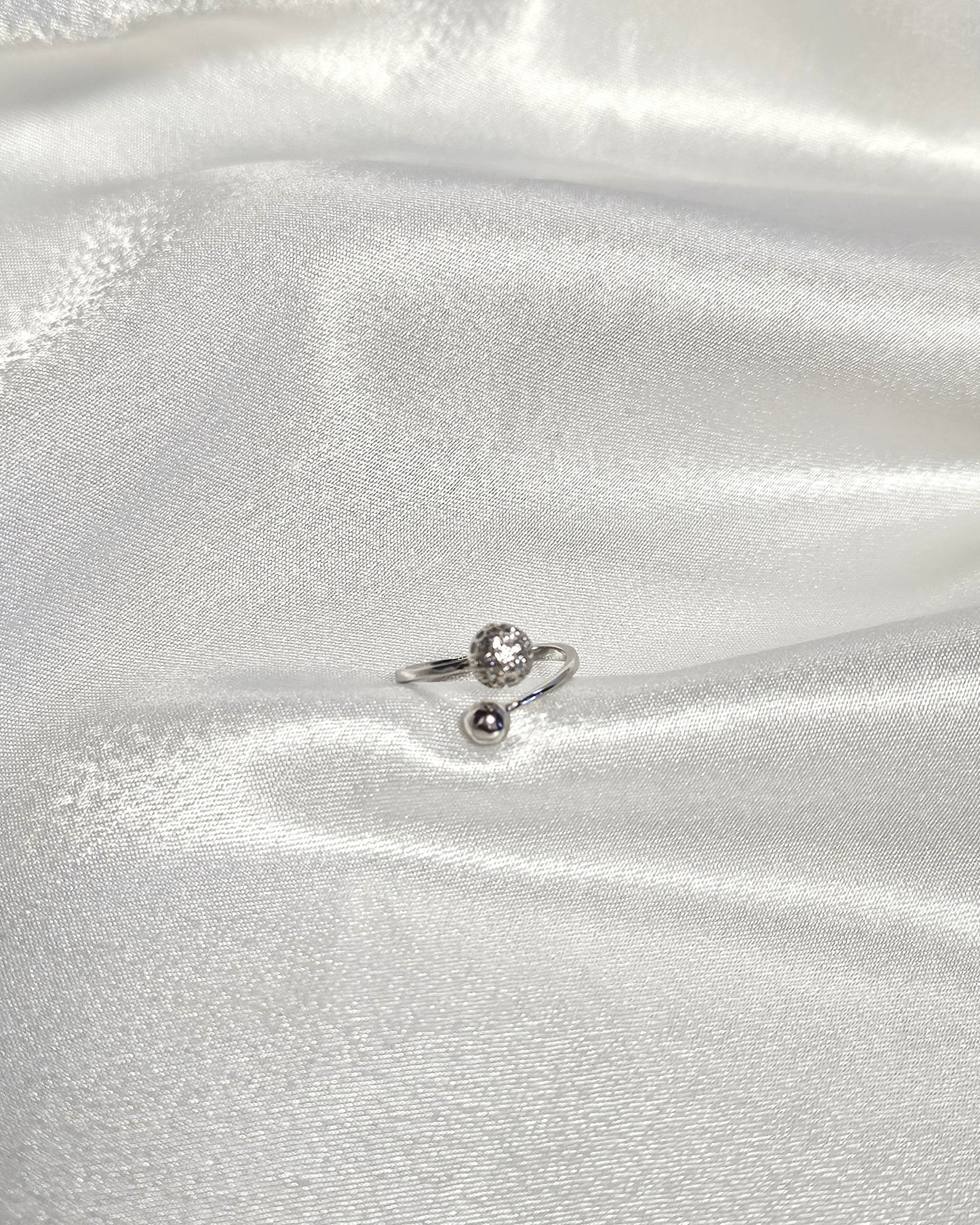 Anillo plata Doble Esfera