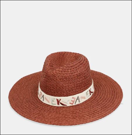 Sombrero rafia teja