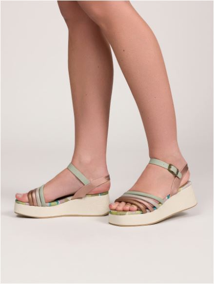 Sandalia bloque tiras multicolor