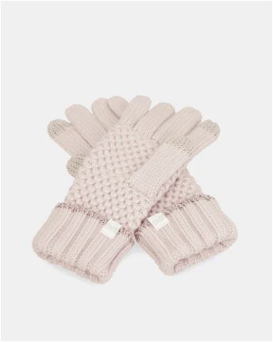 Guantes de punto rosa de Anekke